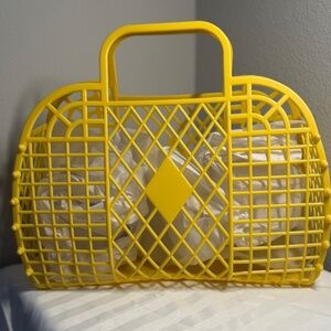 Retro Large Jelly Basket Bag